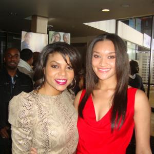 Taraji P Henson and Etalvia Cashin attending the premiere of Think Like A Man at the Pan African Film Festival in Hollywood