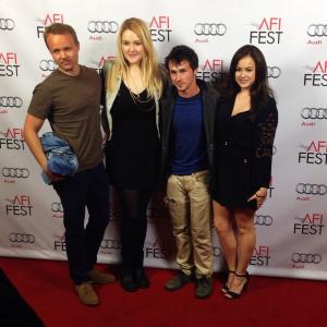 Cast members of SLUT at the 2nd screening at AFI Fest 2014 Includes James Gallo Kasia Pilewicz Alex Miller and Molly McIntyre
