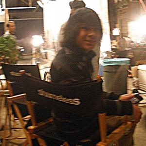 Tai Urban getting ready to be filmed on the set of Showtimes Shameless Season 4