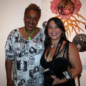Jenna Urban and CCH Pounder from Warehouse 13 at Merry Karnowsky Gallery
