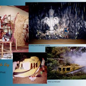 Studio build of caves and Styrofoam helicopter for 