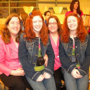 Jane Aronds, her twin sister, Grace Aronds, and their mother with her twin sister on the set of the Martha Stewart Show 2010