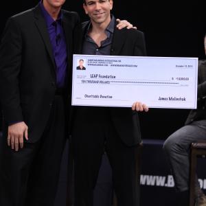 Dr. Bill Dorfman (aka, Dentist to the Stars & on ABCs TV Show Extreme Makeover & CBSs The Doctors) receiving a $10,000 charitable donation from James Malinchak, Featured on ABC's Hit TV Show, Secret Millionaire. James Malinchak is one of Am