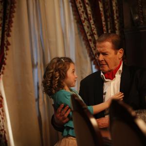 Me as Maddie Huntington with Sir Roger Moore in A Princess at Castlebury