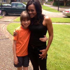 The gorgeous Robin Givens and Robert on the set of ANGEL'S WINGS.