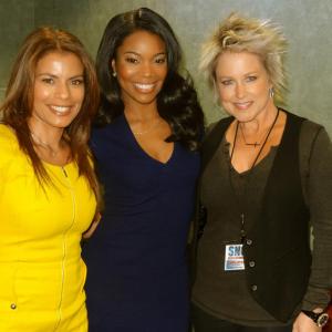 On set of Being Mary Jane with Gabrielle Union and Lisa Vidal