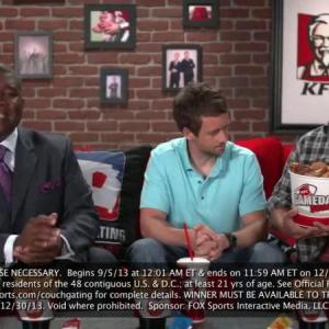Still of Curt Menefee and Kila Packett in Couchgating with KFC promo