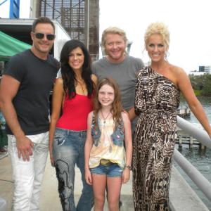 Tatum with Country Artists Little Big Town on set for their music video 'Day Drinking'