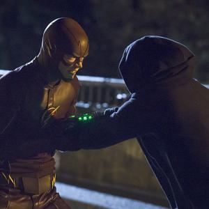 Still of Grant Gustin and Andy Mientus in The Flash 2014