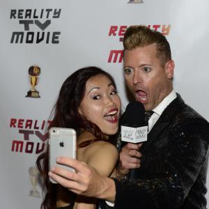 Actress Li Wen Ang with the host of the Reality TV Movie premiere, Patrik Gallineaux - November 13th, 2014.