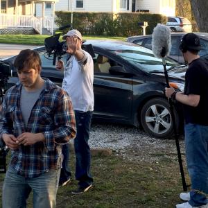 Directing a scene outside with Ryan Katzer Rocky DeVito and Matt Puchir