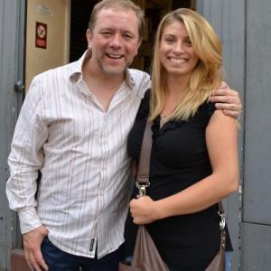 Mariah with Jon Culshaw in London, England after the play Spamalot in 2012.