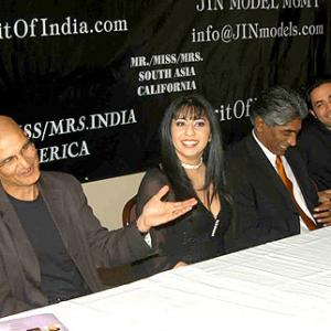 Miss India America Megha Nabe with Deepak Nayer Ashok Amritaj Anand Jon and Saira Mohan