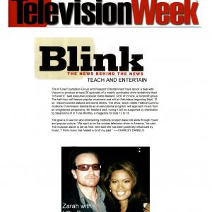 B InTune TV hostMusician ZARAH with U2s Bono on Television Week BLINK Teach and Entertain by Charlie Daniels