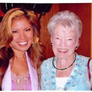B InTune TV star ZARAH with Eve Branson Richard Bransons mother at a reception held in Beverly Hills CA