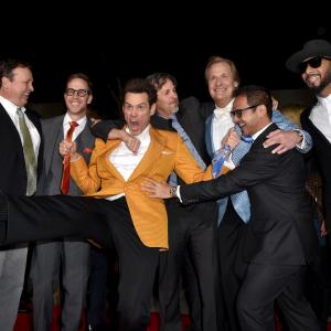 Jim Carrey, Jeff Daniels, Swizz Beatz, Bobby Farrelly, Peter Farrelly, Joey McFarland and Riza Aziz at event of Bukas ir bukesnis 2 (2014)