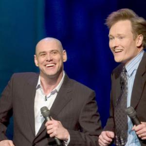 Still of Jim Carrey and Conan O'Brien in Late Night with Conan O'Brien (1993)