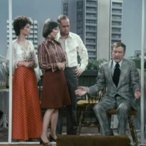 Still of Bill Daily Pat Finley Bob Newhart and Suzanne Pleshette in The Bob Newhart Show 1972