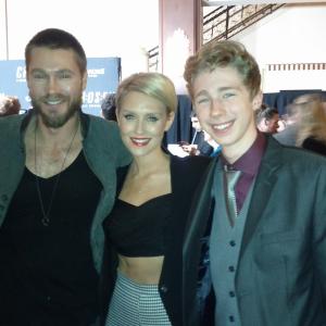 Joey Luthman, Chad Michael Murray and Nicky Whelan at the CH:OS:EN Season 2 Premier, Dec.3,2013 at The Grove, LA, CA.