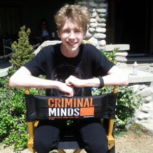 Joey Luthman on set of Criminal Minds.