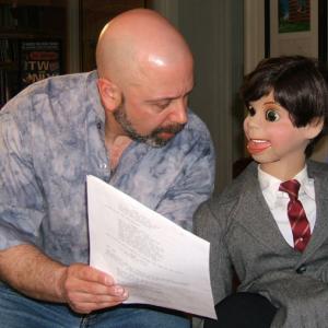 I'M NO DUMMY - Behind the Scenes - Director Bryan W. Simon discusses a question with Bob.