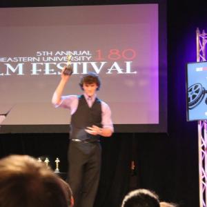 Logan Accepting the award for Best Cinematography at the 2011 180 Film Festival