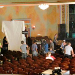 Logan and his crew setting up a muslin bounce for Roundhousens Roast