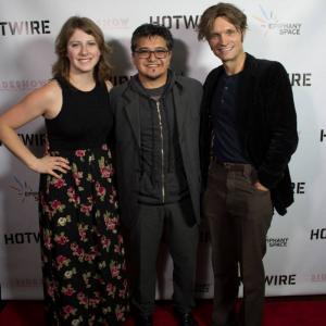 Carly with Associate Producer of Hotwire Alex R Moreno and Lead actor Hans Obma