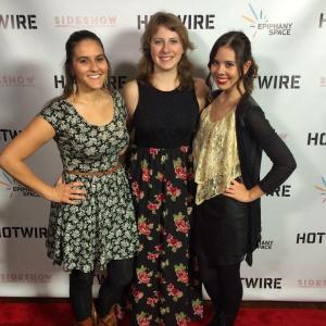 Carly with friends Melissa and Wendy at the premiere of her film 