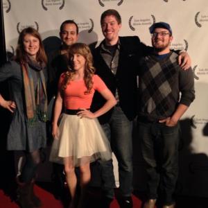 Carly at the Los Angeles Movie Awards with the team from Oceans the music video Directed by Tory Nelson Assistant Director was Erin Brown Producer was James RW Hiatt