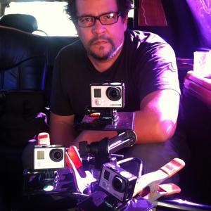 Photographer Eddie Garcia with a few GoPro cameras