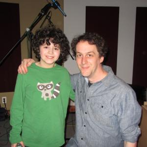 Joseph with Director Todd Rohal at ADR session for the movie NATURE CALLS.