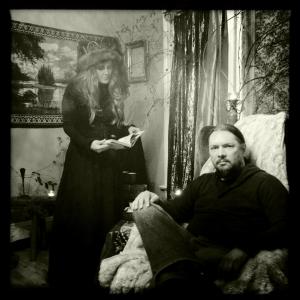 The Witch Queen played by Amanda Myers and the Director Craig Anthony Perkins from the short film Isobel  The Witch Queen