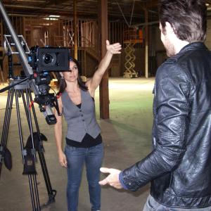 Patricia directing Jason Faix in Agony