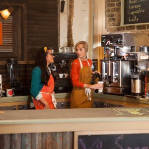 Gabriela Lopez and Laura Vandervoort in Coffee Shop (2014)