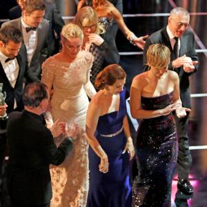 Robert De Niro, Amy Adams, Bradley Cooper, Paul Herman, Elisabeth Röhm and Jennifer Lawrence