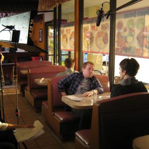 A picture during the filming of the short film 