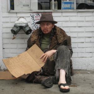 John Paul Medrano as a homeless person for the short film Angel