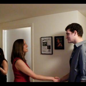 Charlie (Malcolm Halaszynski) and Jenn (Renee Iovine) meet again in First Love.