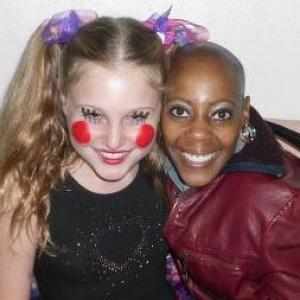 Hanging out with Debra Wilson after Fright Night Boogie Night performance.