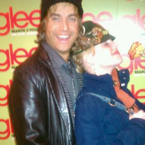 actors Bryan D and Rachel M at Glee party