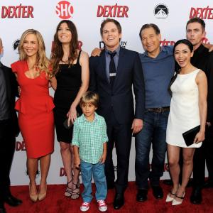 Jadon with the cast of Dexter on the red carpet at the Dexter Season 8 Premiere party