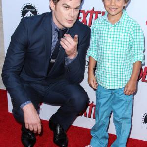 Jadon with actor Michael C Hall at the Dexter 8th season red carpet premiere party