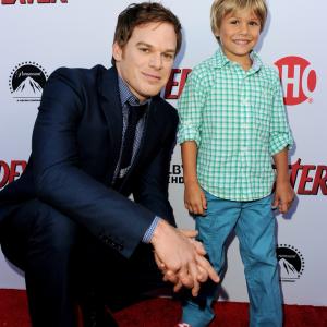 Jadon with actor Michael C. Hall at the Dexter 8th season red carpet premiere party.