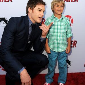 Jadon with actor Michael C. Hall at the Dexter 8th season red carpet premiere party.
