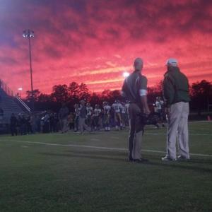 John McKissick the winningest coach at any level of football in America pregame before filming his 600th win at Summerville High School Director