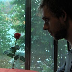Jeremy Vincent Coman in a set still from short film Press Play (2012)