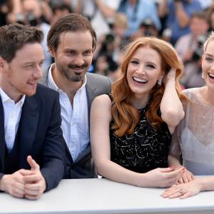 Ned Benson James McAvoy Jess Weixler and Jessica Chastain at event of The Disappearance of Eleanor Rigby Them 2014