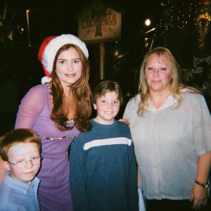 ON SET: 'Touched By An Angel' (L) Roma Downey, Phillip, Michael, Deborah 12.2001
