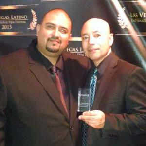 A Fathers Journey screeningLas Vegas Latino International Film Festival 2015 Red Carpet photo of David Fernandez Jr and Armando DuBon Jr Best Feature Film Award Winner